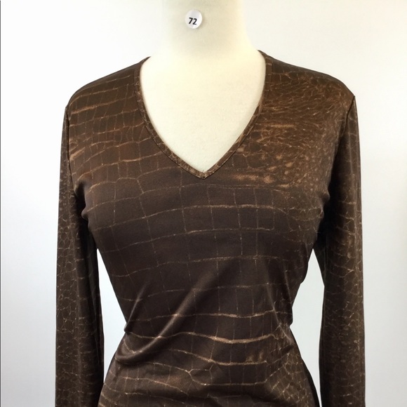 New York & Co Multi Brown Shirt Size M (B-72) - Picture 2 of 5